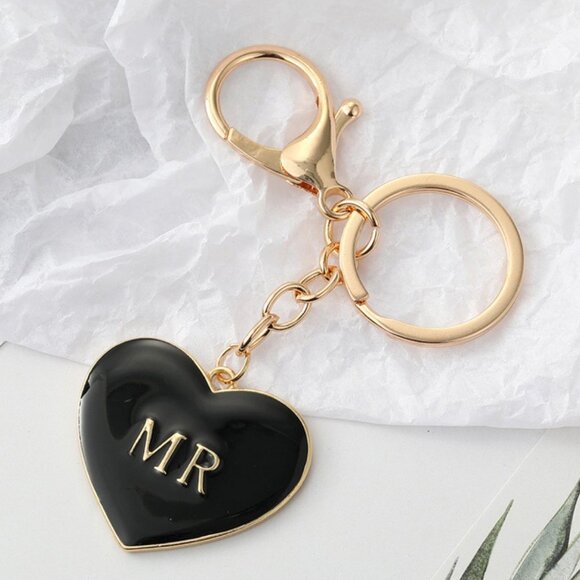 Mr. and Mrs. Heart Key Chain - Picture 2 of 4